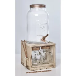 Gifi Rangement De Cuisine^Fontaine à boisson et 4 bocaux