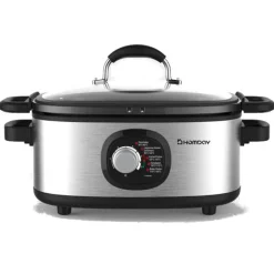 Gifi Petit Électroménager^Friteuse multicuiseur Homday 6en1 inox grise et noir