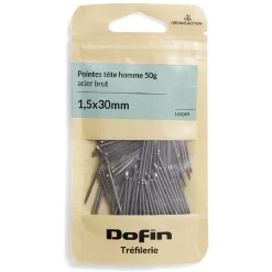50g pointes tête homme acier brut - 1,5x30 mm^Gifi Outlet