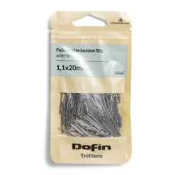 50g pointes tête homme acier brut - 1,1x20 mm^Gifi Outlet