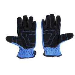 Gants mécanicien coton et cuir taille unique bleu^Gifi Sale