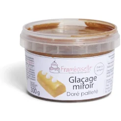 Gifi Préparation Culinaire^Glaçage miroir doré pailleté Framboiselle 300g