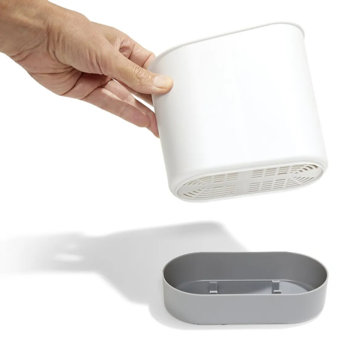 Gifi Rangement De Cuisine^Égouttoir à couverts plastique gris 17,3x17,3xH9,2cm