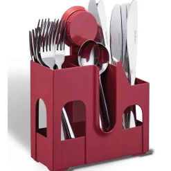 Gifi Rangement De Cuisine^Égouttoir à couverts rouge à ventouse
