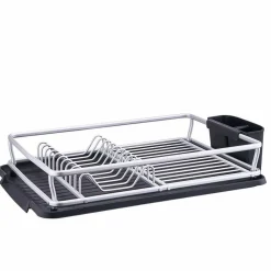 Gifi Rangement De Cuisine^Égouttoir à vaisselle avec porte-couverts gris noir