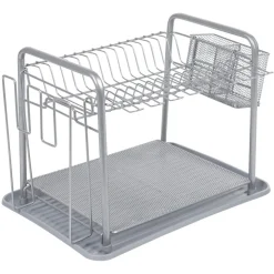 Gifi Rangement De Cuisine^Égouttoir à vaisselle métallique gris