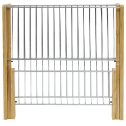 Gifi Rangement De Cuisine^Égouttoir à vaisselle pliable bambou et métal