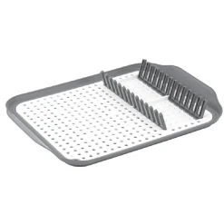 Gifi Rangement De Cuisine^Égouttoir à vaisselle 30,3x41,5x3,8cm plastique gris et blanc
