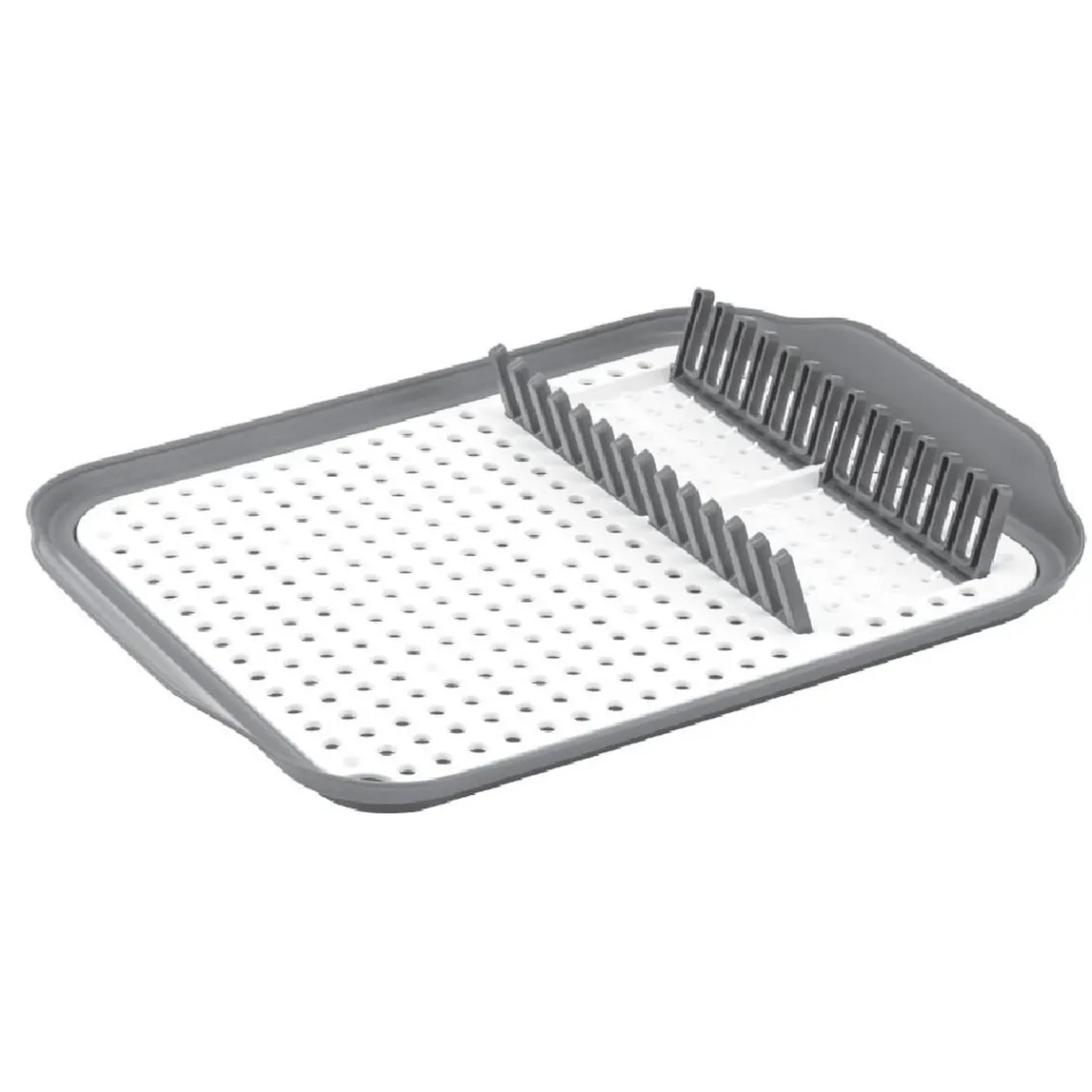 Gifi Rangement De Cuisine^Égouttoir à vaisselle 30,3x41,5x3,8cm plastique gris et blanc