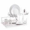 Gifi Rangement De Cuisine^Égouttoir avec plateau et supports couverts blancs 2 niveaux