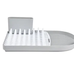 Gifi Rangement De Cuisine^Égouttoir avec plateau picots et bac à couverts amovible gris et blanc