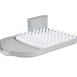 Gifi Rangement De Cuisine^Égouttoir avec plateau picots et bac à couverts amovible gris et blanc
