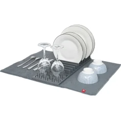 Gifi Rangement De Cuisine^Égouttoir avec tapis pliable gris foncé 11 rangées 12 picots