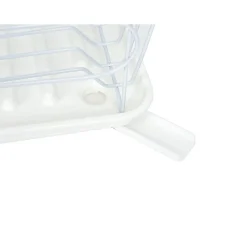 Gifi Rangement De Cuisine^Égouttoir blanc avec bac de récupération et gouttière d'écoulement