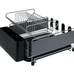 Gifi Rangement De Cuisine^Égouttoir extensible en métal et plastique gris 41,5x30xH23,5cm