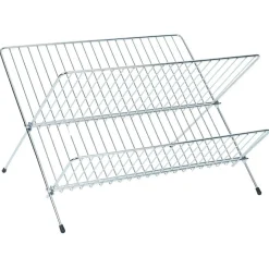 Gifi Rangement De Cuisine^Égouttoir pliable en métal gris 36x31xH22cm