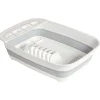 Gifi Rangement De Cuisine^Égouttoir rétractable plastique blanc 45x32,5xH5,5/12cm