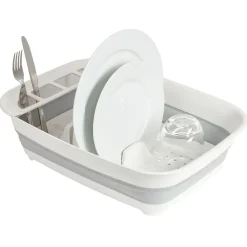 Gifi Rangement De Cuisine^Égouttoir rétractable plastique blanc 45x32,5xH5,5/12cm