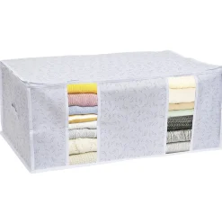Housse de rangement pour vêtements Blanc - L65 x l45 x H27 cm Entretien Du Linge