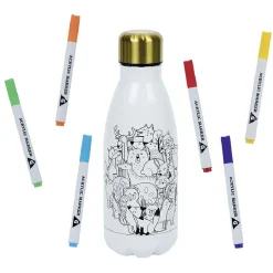 Gifi Conservation Alimentaire^Kit gourde isotherme 350mL à colorier avec 6 marqueurs