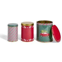 Gifi Conservation Alimentaire^Lot de 3 boîtes alimentaires en métal décor Noël 3 tailles