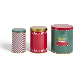 Gifi Conservation Alimentaire^Lot de 3 boîtes alimentaires en métal décor Noël 3 tailles