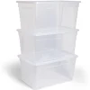 Best Lot de 3 box 43L plastique transparent 56x39,5x35,5cm Rangement