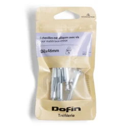 Lot de 5 chevilles métal avec vis Ø8x46mm charge 30kg^Gifi Online