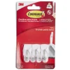 Lot de 3 crochets adhésifs 3M plastique blanc pointe métal^Gifi Best