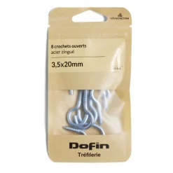 Lot de 8 crochets ouverts gris Ø3,5x20mm^Gifi Best