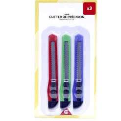 Lot de 3 cutters de précision vert/bleu/rouge^Gifi Outlet