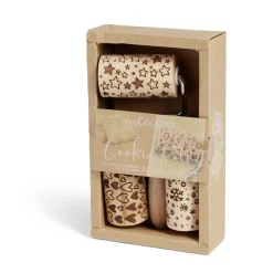 Gifi Préparation Culinaire^Lot de 3 mini rouleaux à pâtisserie en bois à motifs étoile/flocon/coeur