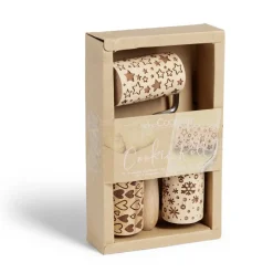 Gifi Préparation Culinaire^Lot de 3 mini rouleaux à pâtisserie en bois à motifs étoile/flocon/coeur