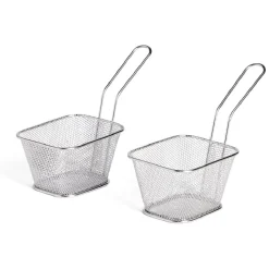 Gifi Petit Électroménager^Lot de 2 paniers à frites inox argenté 19,5x17,5x8,5cm