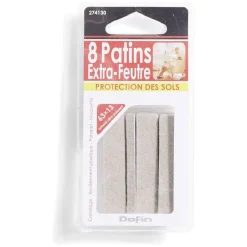 Lot de 8 patins en feutre adhésif ultra puissant - 63x12 mm^Gifi Outlet