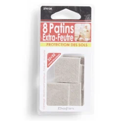 Lot de 8 patins en feutre adhésif ultra puissant - 32x32 mm^Gifi Hot