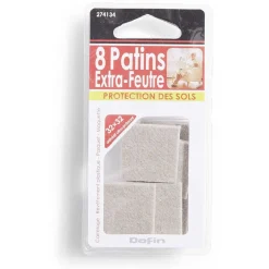 Lot de 8 patins en feutre adhésif ultra puissant - 32x32 mm^Gifi Hot