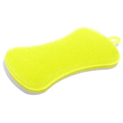 Best Lot de 2 éponges silicone jaune et bleu 13x11,5cm Nettoyage Et Entretien