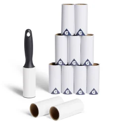 New Lot de 11 rouleaux adhésifs papier + brosse polypropylène blanc + noir Entretien Du Linge