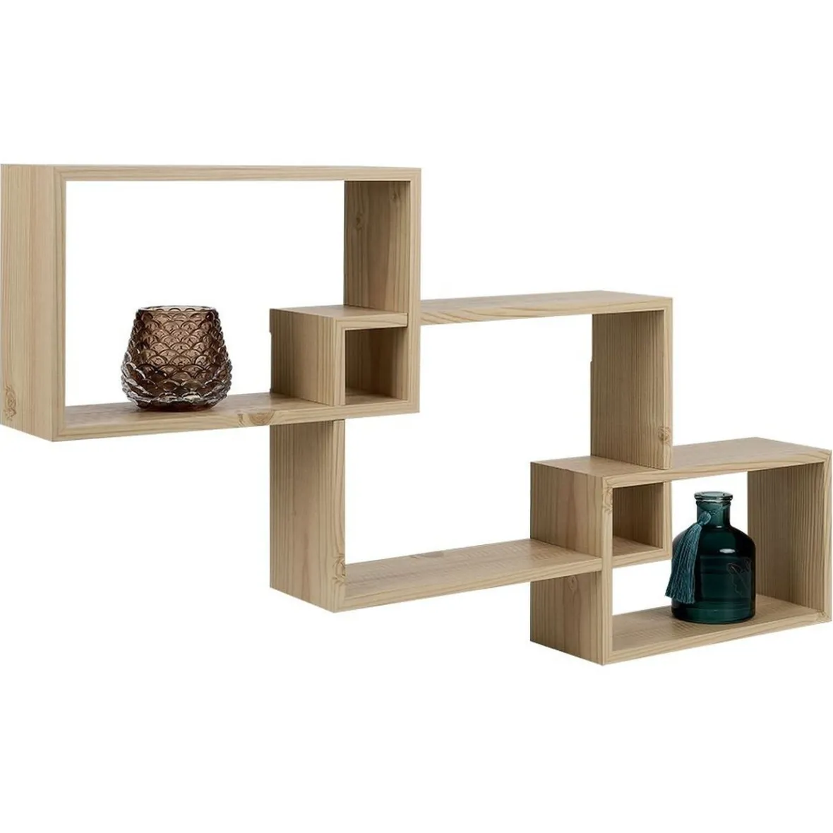Lot de 3 étagères rectangulaires en bois Rangement