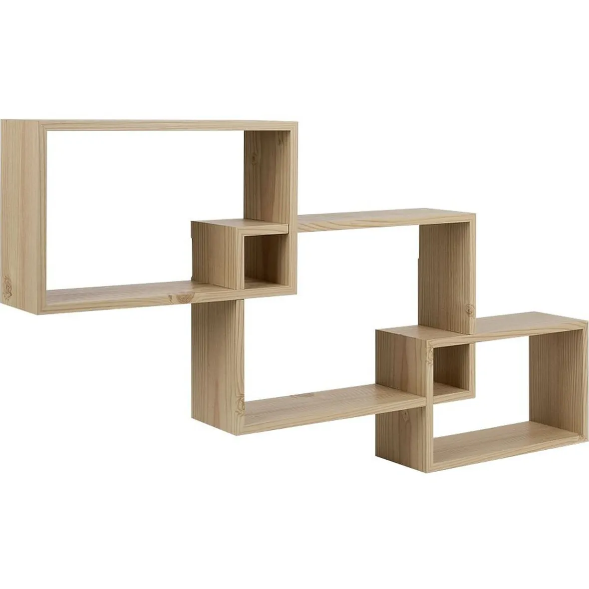 Lot de 3 étagères rectangulaires en bois Rangement