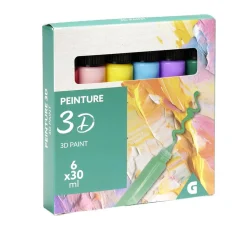 Lot de 6 tubes de peinture 3D acrylique 30ml^Gifi Clearance