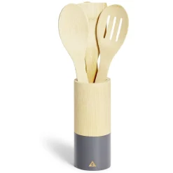 Gifi Préparation Culinaire^Lot de 4 ustensiles de cuisine dans pot en bambou