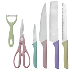 Gifi Préparation Culinaire^Lot de 6 ustensiles de découpe inox