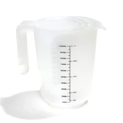 Gifi Préparation Culinaire^Lot de 3 verres mesureur 250/500/1000ml plastique blanc transparent
