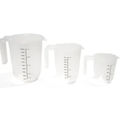Gifi Préparation Culinaire^Lot de 3 verres mesureur 250/500/1000ml plastique blanc transparent