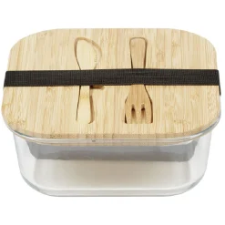 Gifi Conservation Alimentaire^Luchbox avec couverts bambou et verre 1,1 L