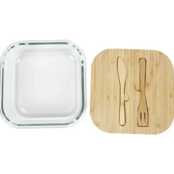 Gifi Conservation Alimentaire^Luchbox avec couverts bambou et verre 1,1 L
