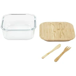 Gifi Conservation Alimentaire^Luchbox avec couverts bambou et verre 1,1 L