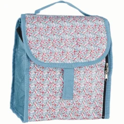 Gifi Conservation Alimentaire^Lunch bag réfrigérant blanc et bleu motif fleuri rouge 2,3 L